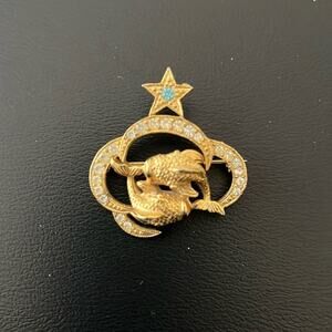 Vintage St Labre Signed Pisces Brooch